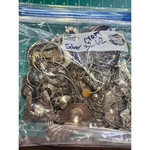 90s vintage silvertone junk craft jewelry 2lbs chunky